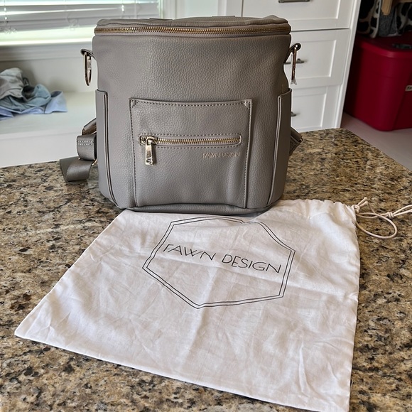 Fawn Design Bags Fawn Design The Mini In Gray Crossbody Diaper Messenger Bag Purse Poshmark